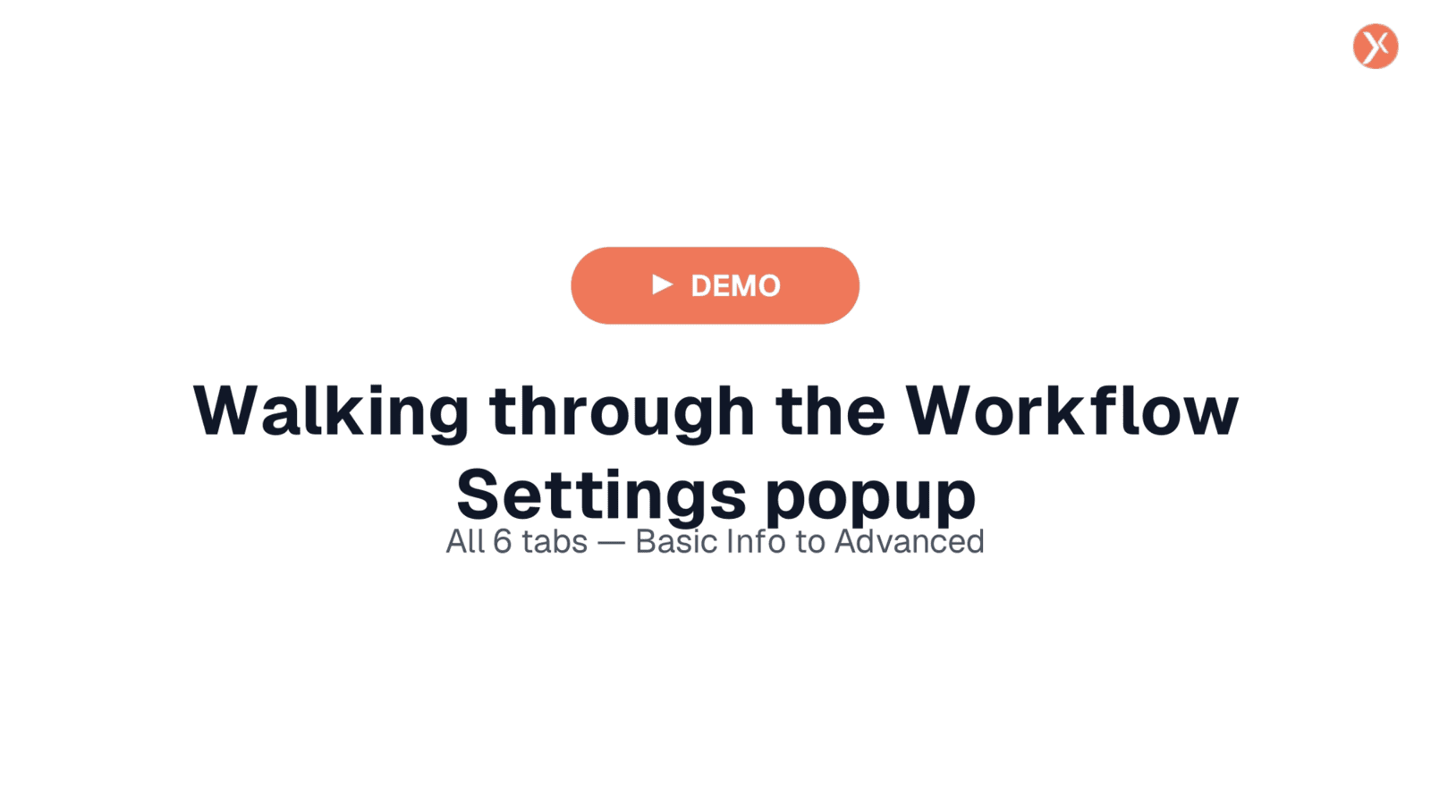 Workflow Settings Popup Demo