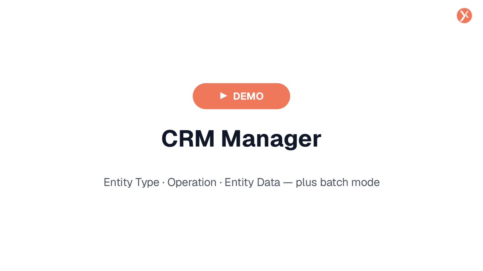 CRM Manager Demo Overview