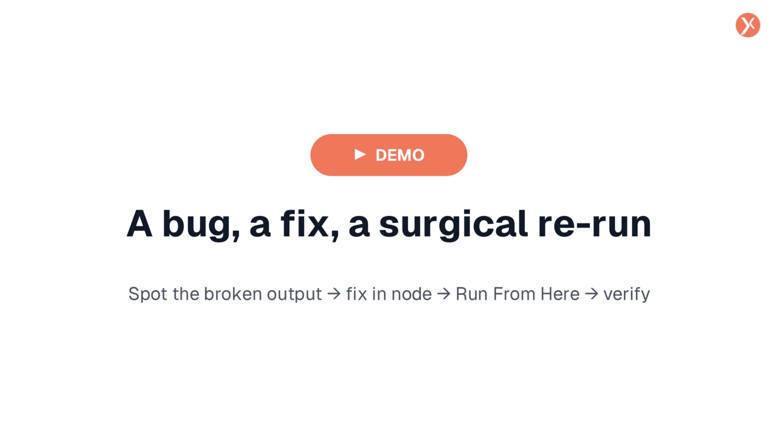 A Bug, A Fix, A Surgical Re-run