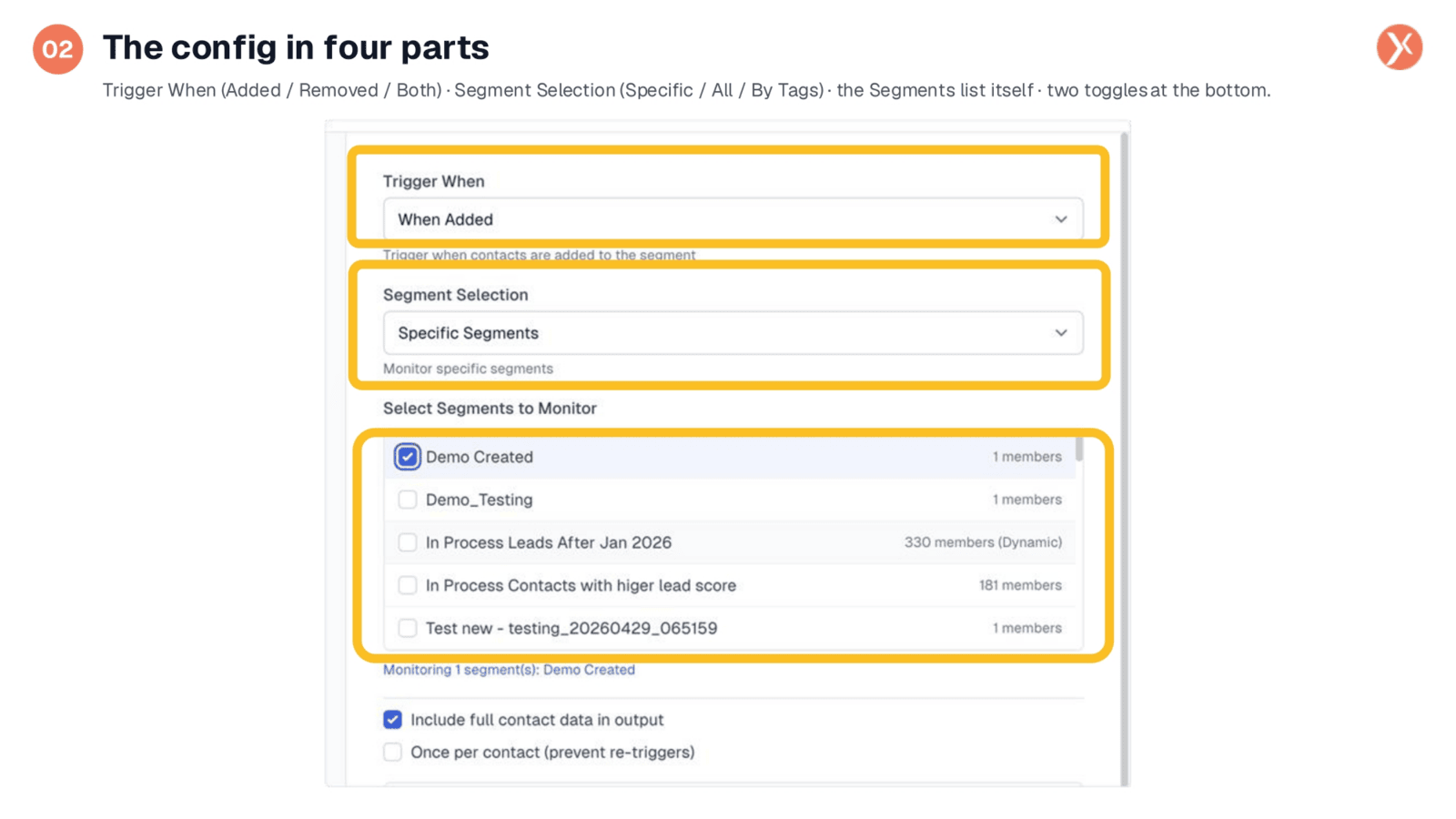 Segment Trigger Configuration