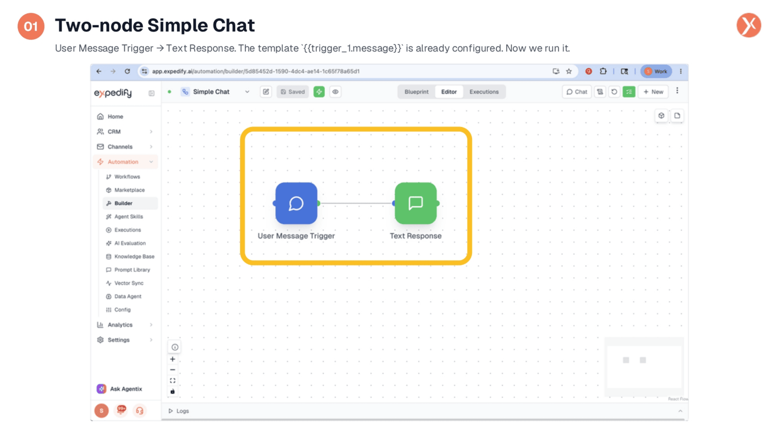 Two-node Simple Chat Workflow