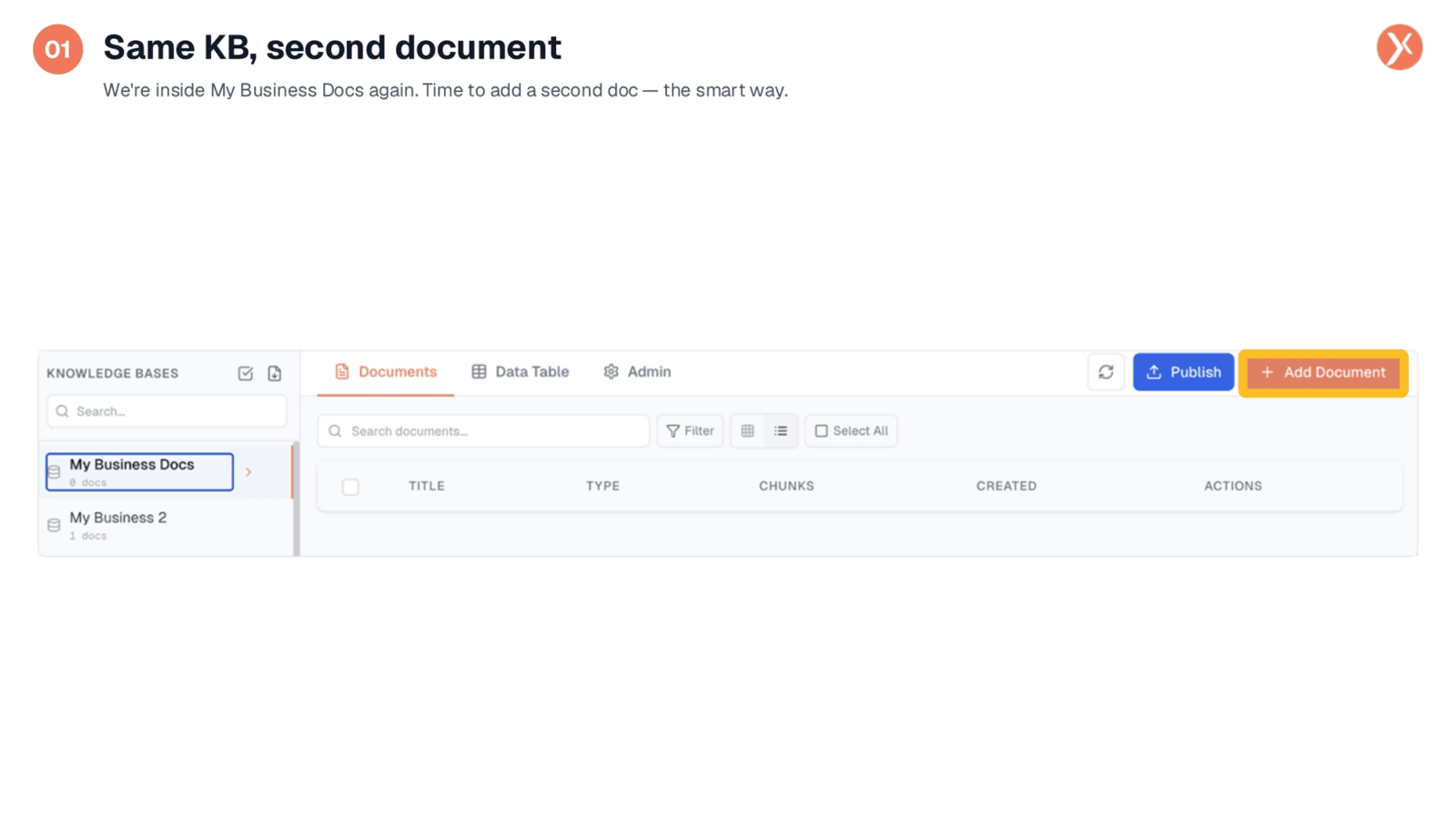 Adding a Second Document to the Knowledge Base