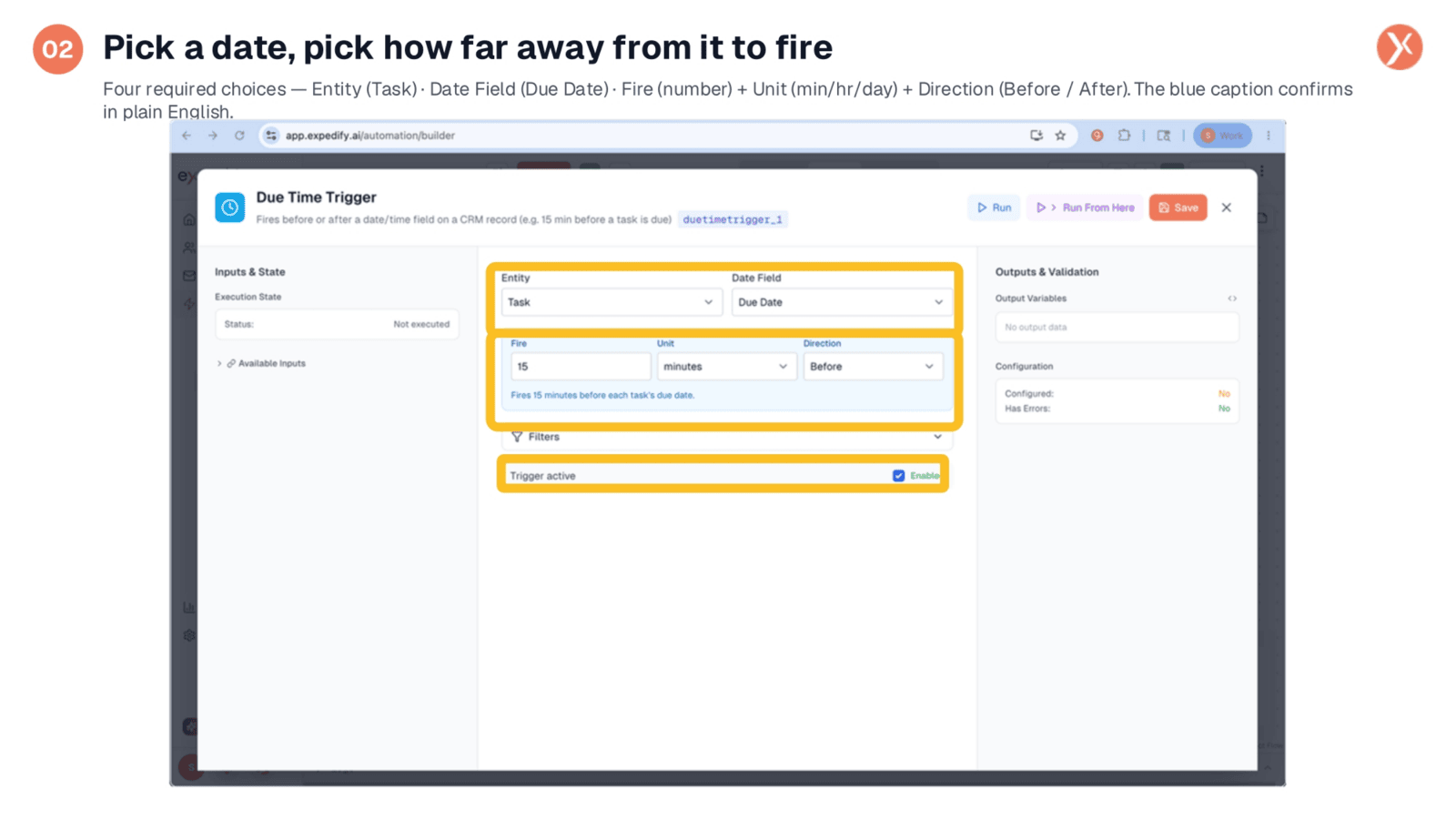 Configuring Date and Fire Time
