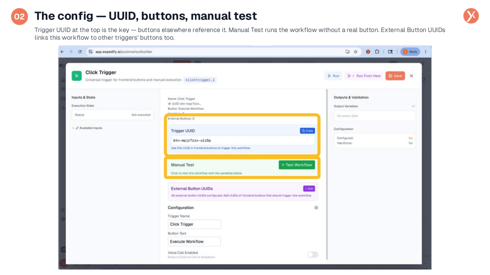 Configuring the Click Trigger