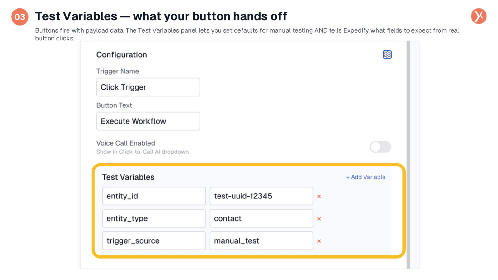 Defining Test Variables