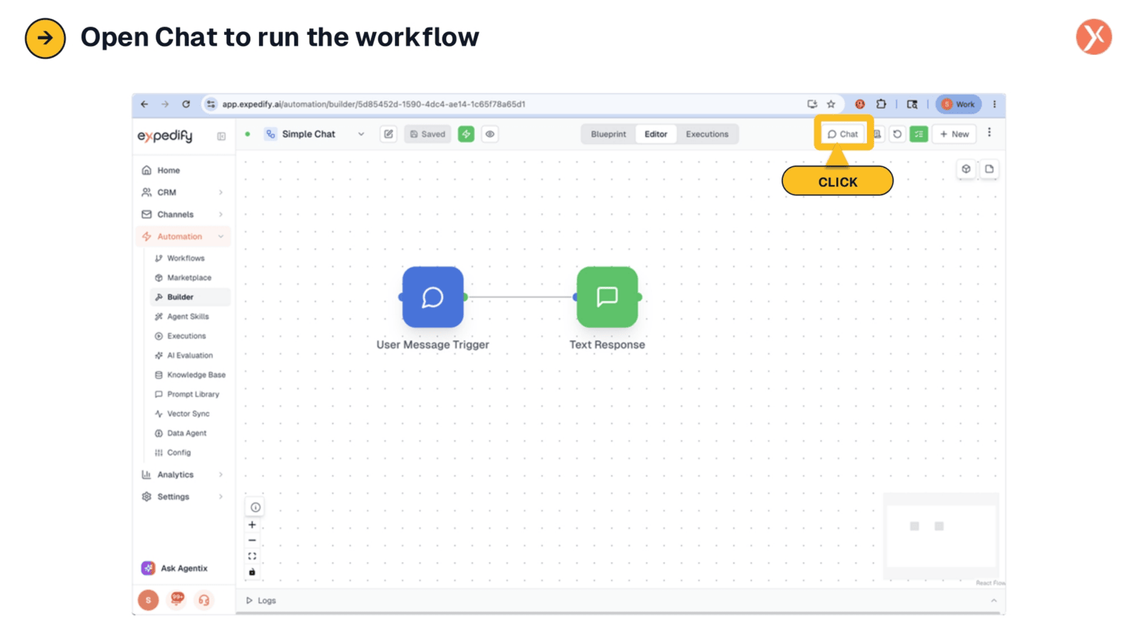 Open Chat to Run the Workflow