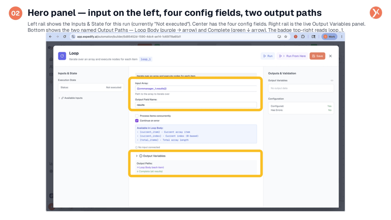 Configuring Loop Node Fields