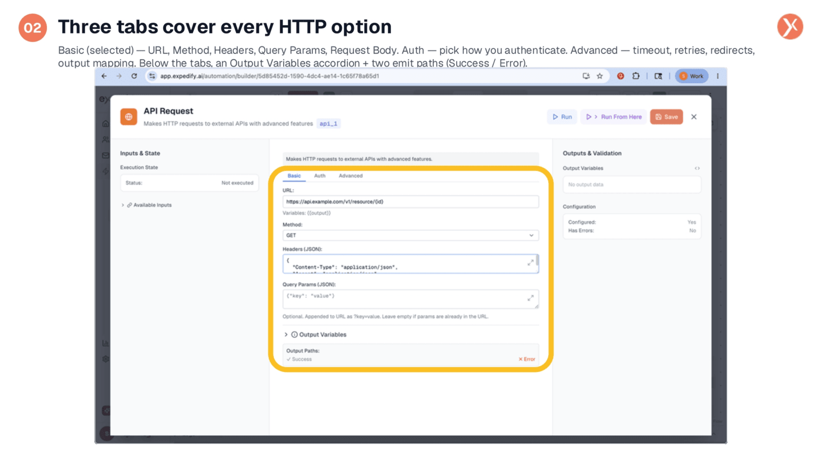 Comprehensive HTTP Options Across Three Tabs