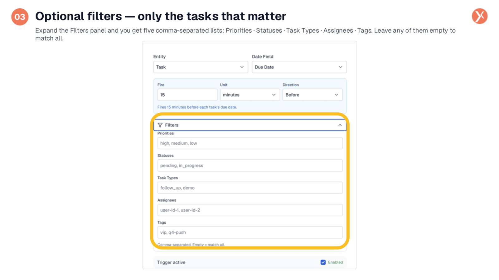 Applying Optional Filters for Precision
