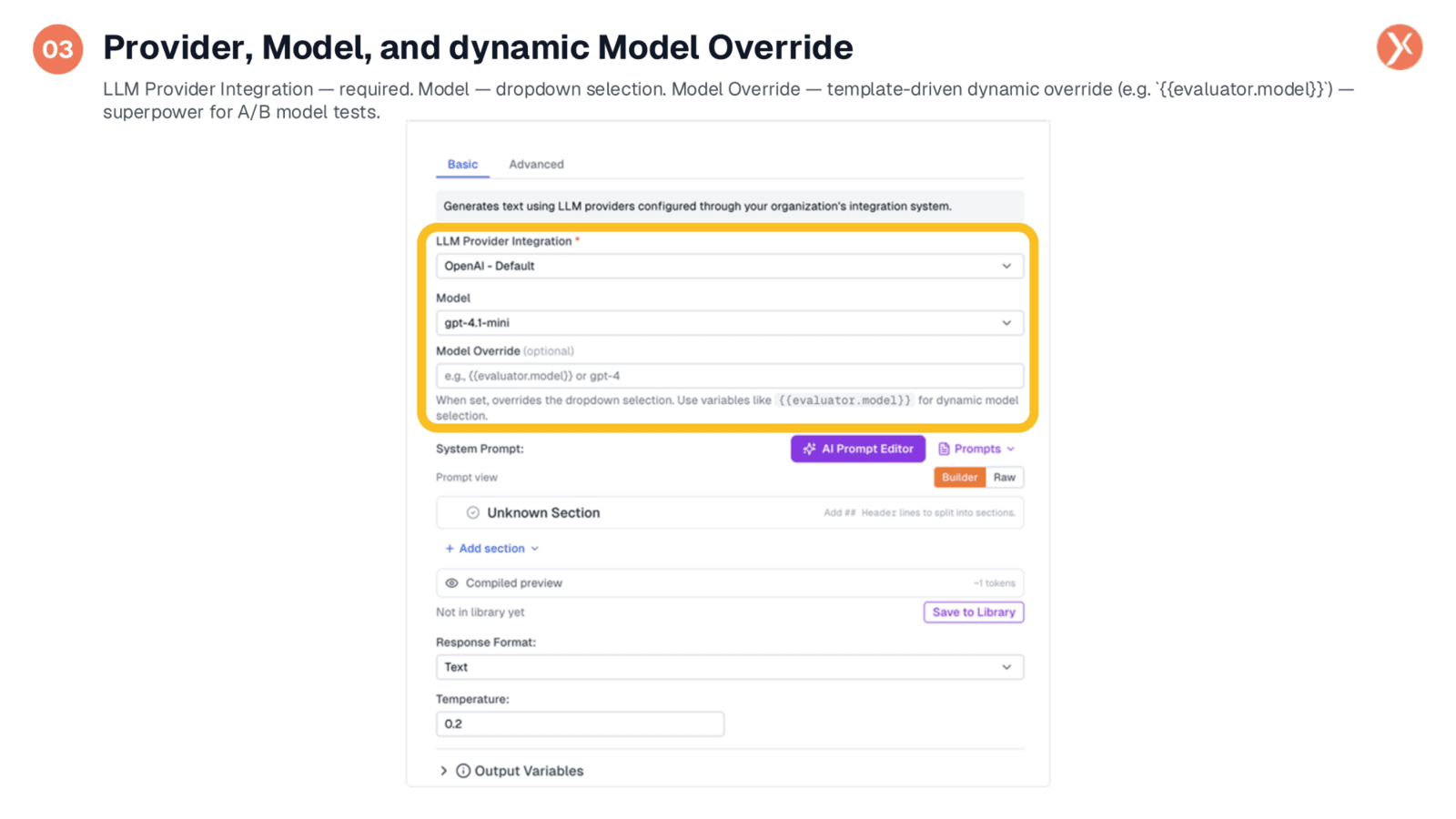 Provider, Model, and Dynamic Model Override Capabilities