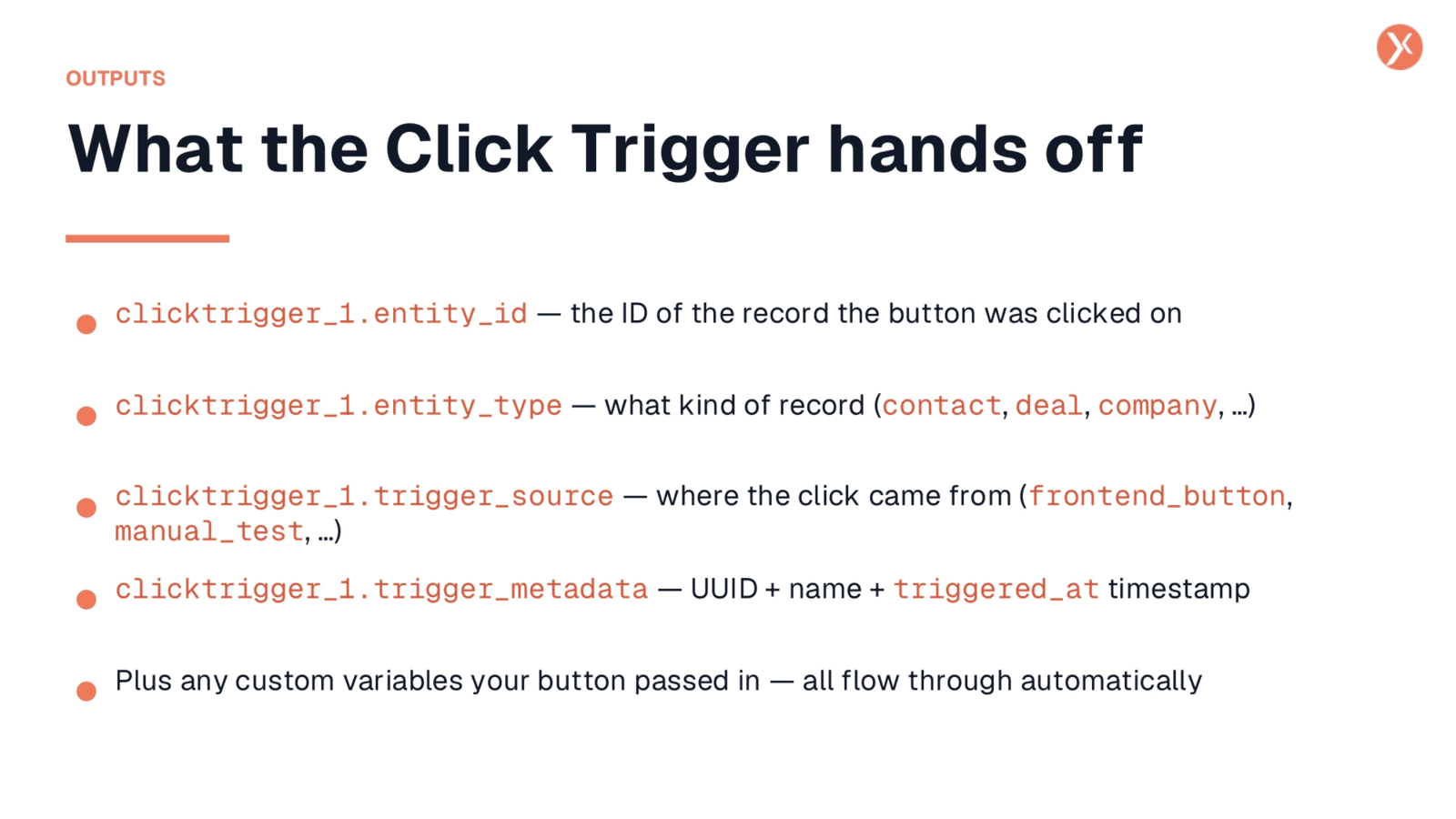 Click Trigger Outputs