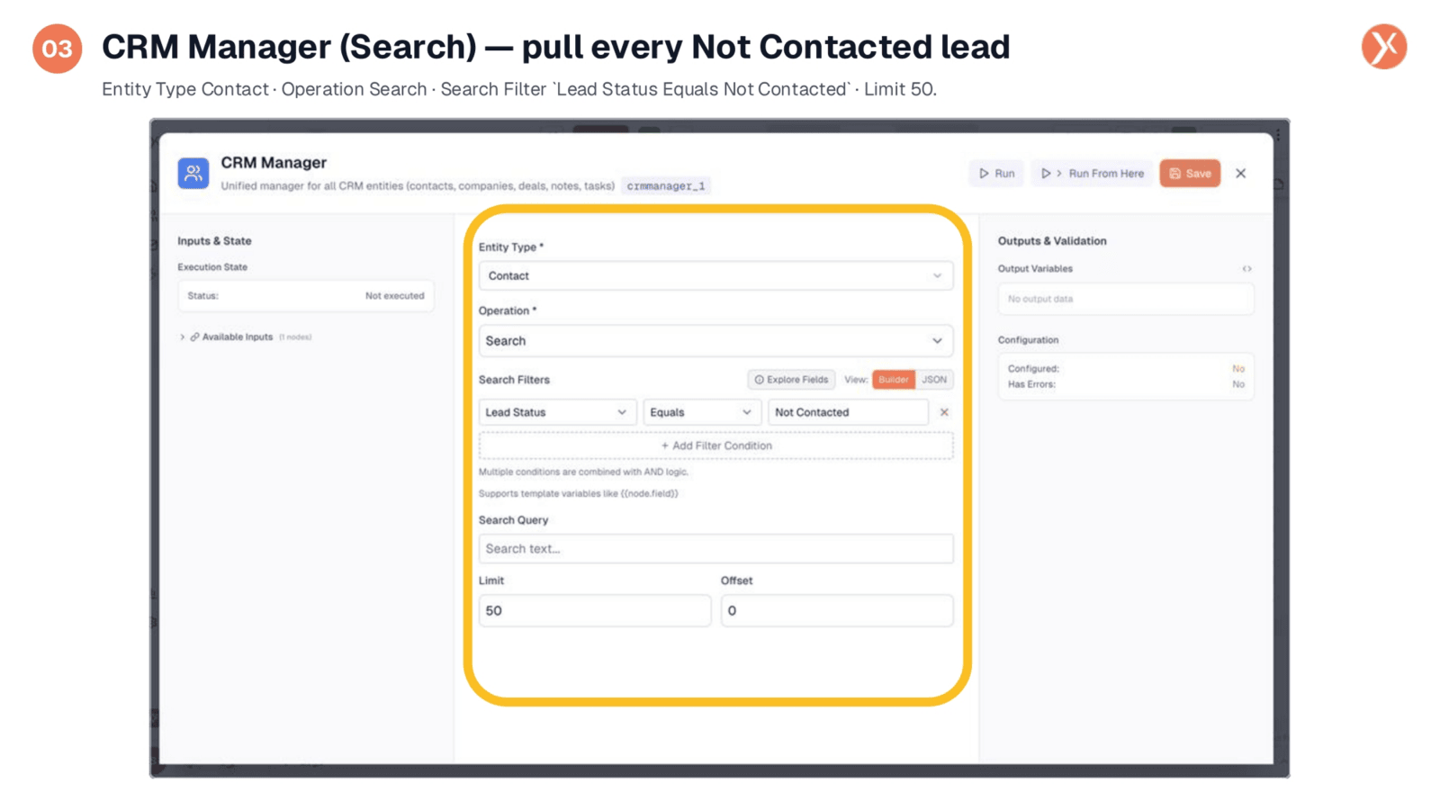 CRM Manager (Search): Pulling Not Contacted Leads