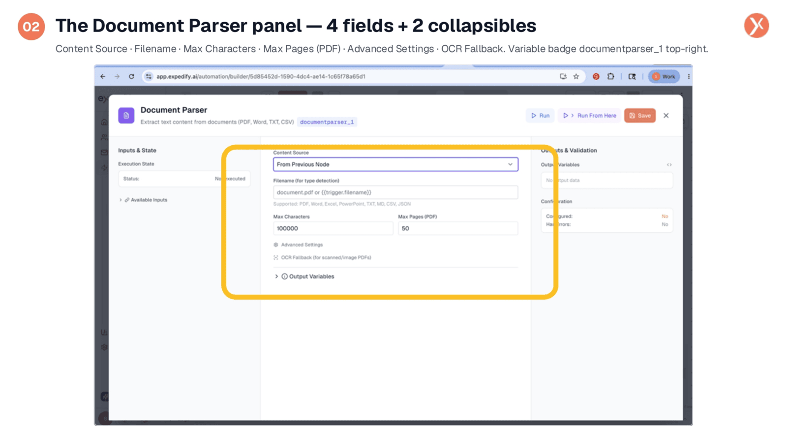 Document Parser Panel Overview