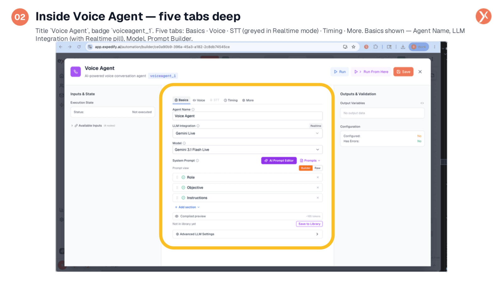 Exploring the Voice Agent's Five Configuration Tabs