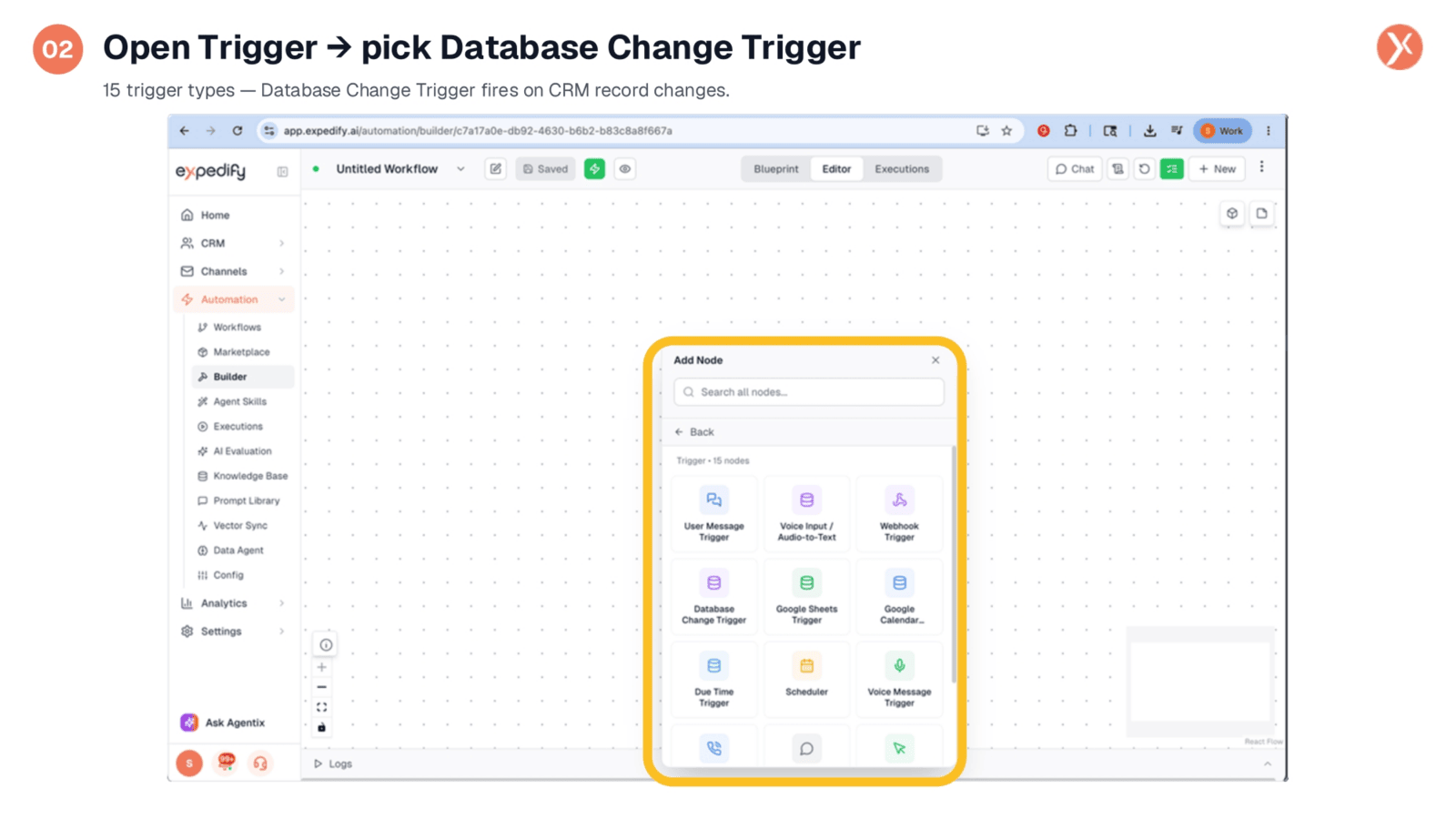 Selecting the Database Change Trigger