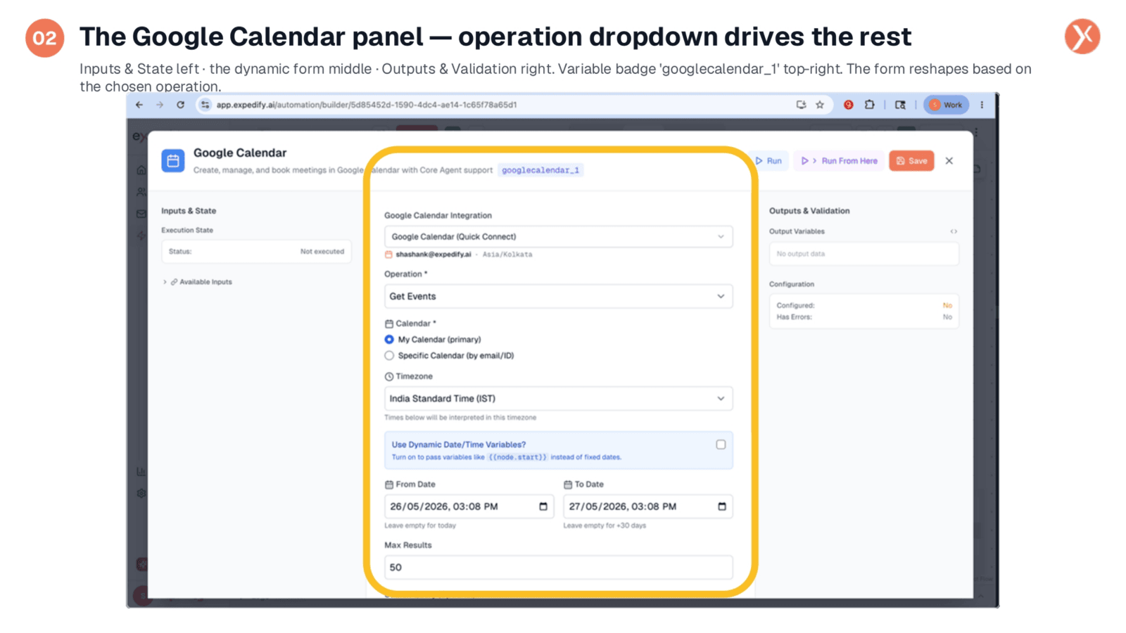 Dynamic Operation Panel Layout