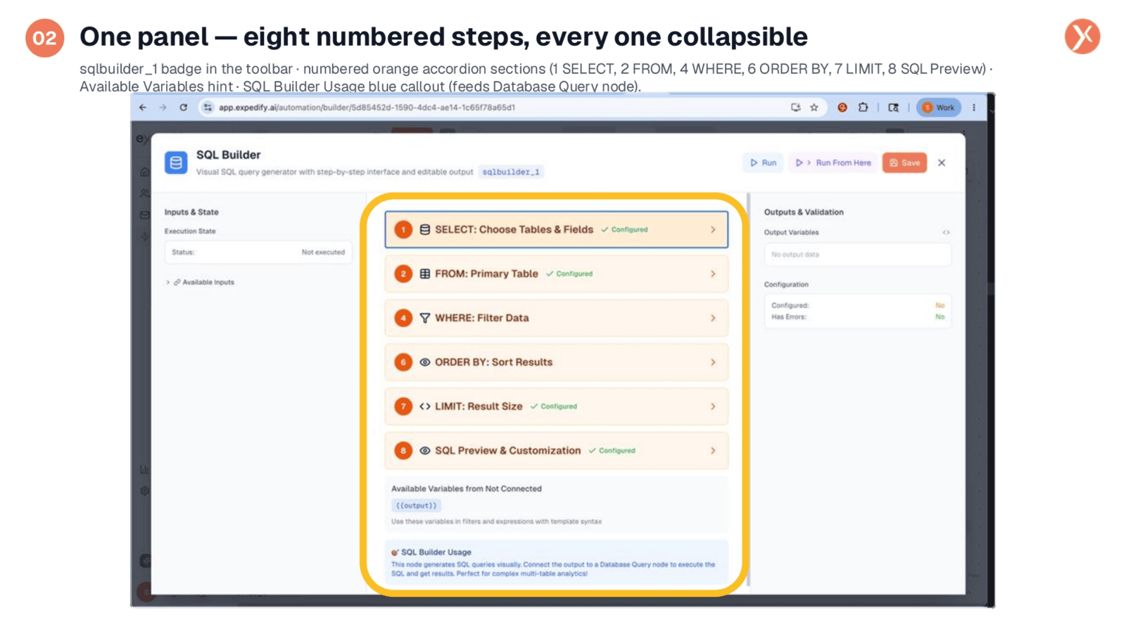 Eight Collapsible Steps in One Panel