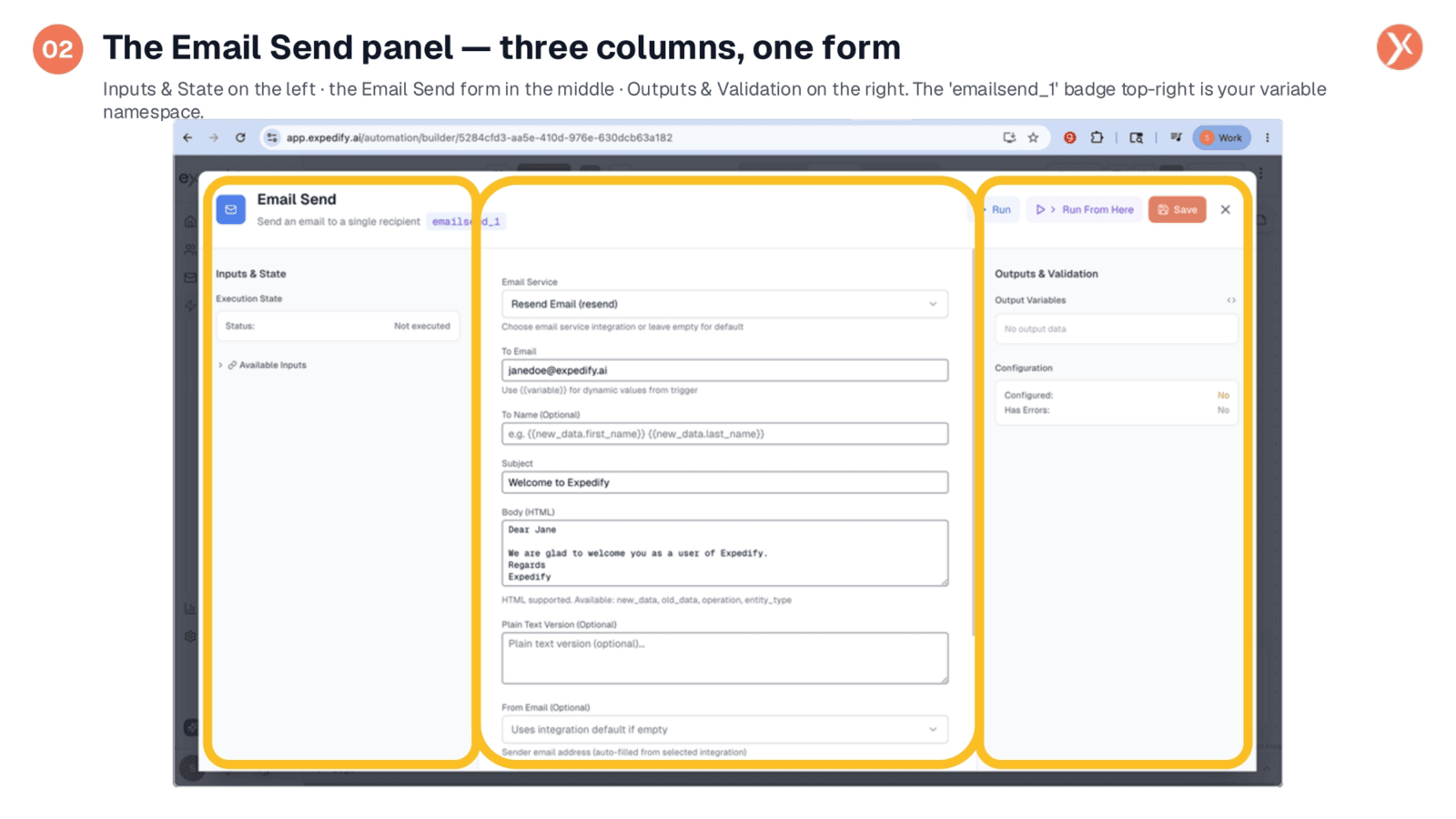 Email Send Panel Overview