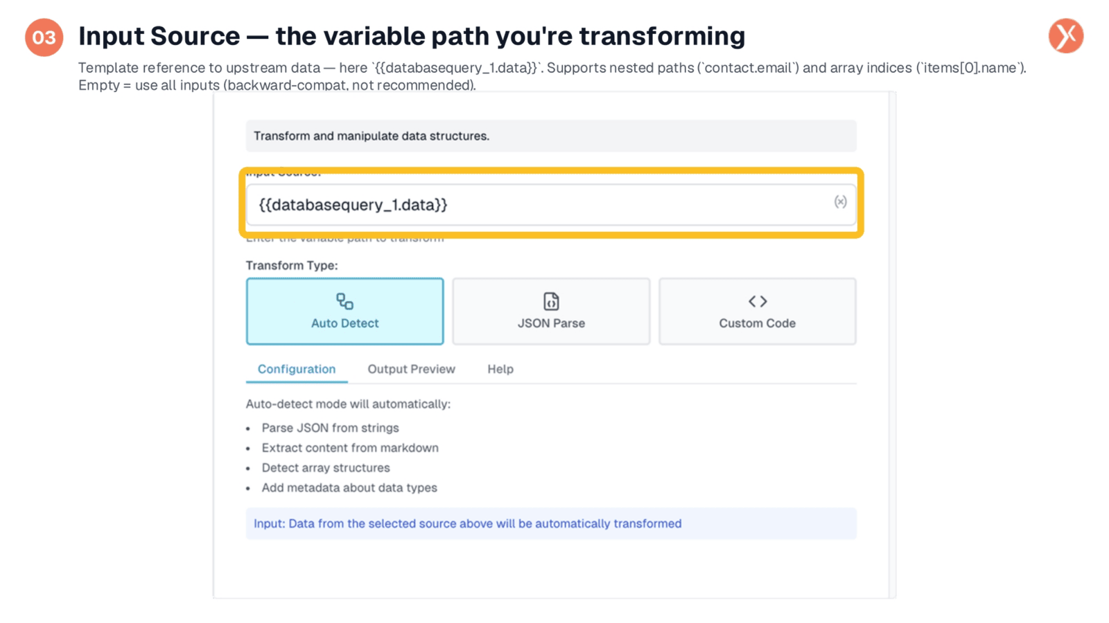 Defining the Input Source