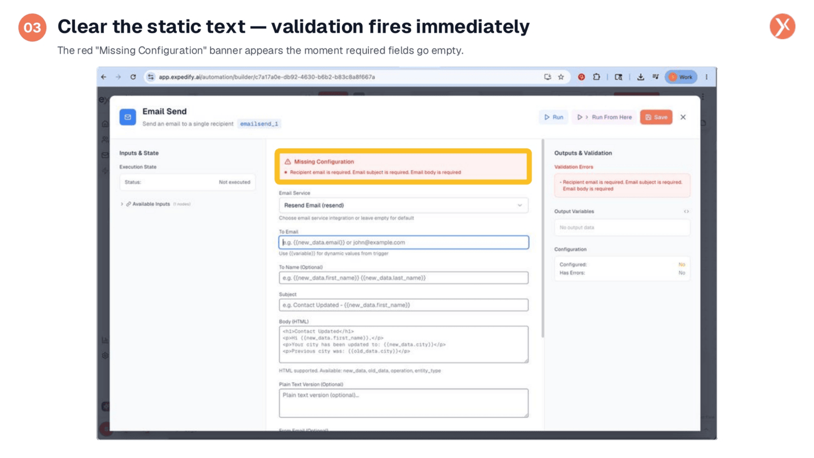Clearing Static Text and Triggering Validation