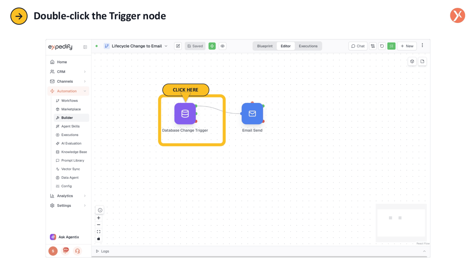 Double-Clicking the Trigger Node