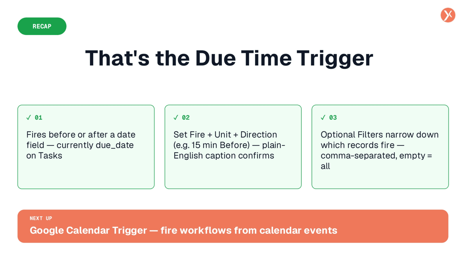 Recap: The Due Time Trigger
