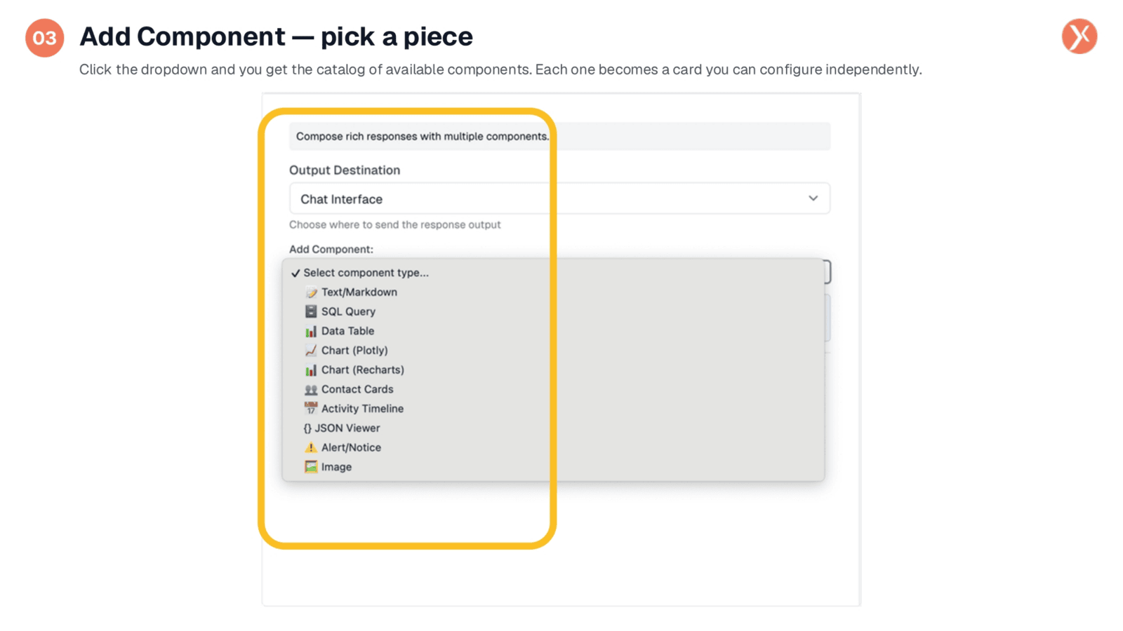 Adding Components: Selecting a Piece
