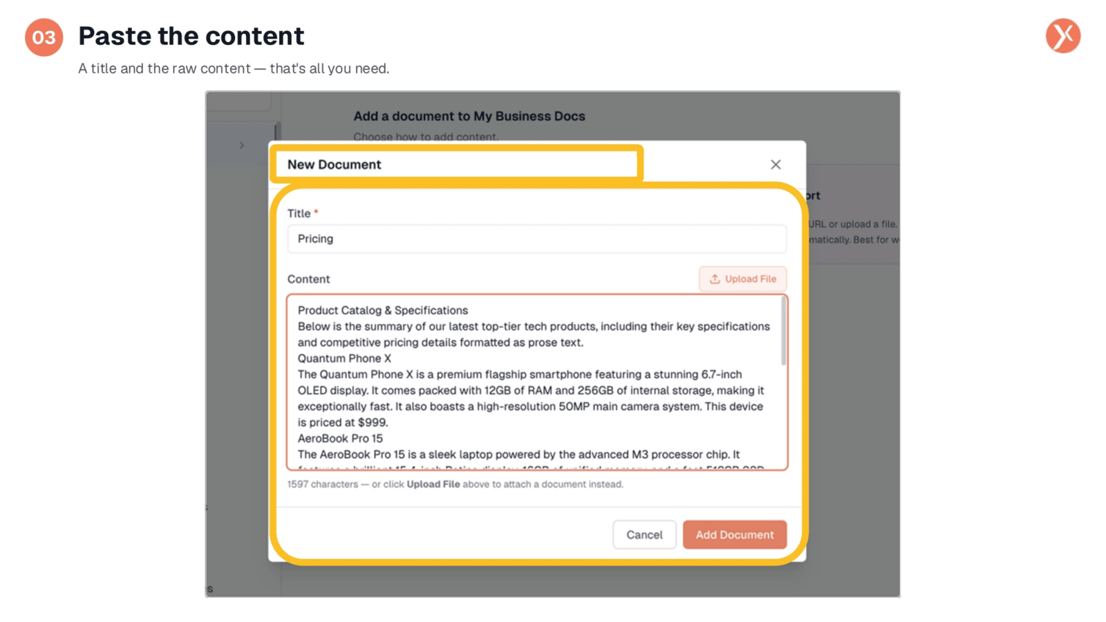 Paste the content