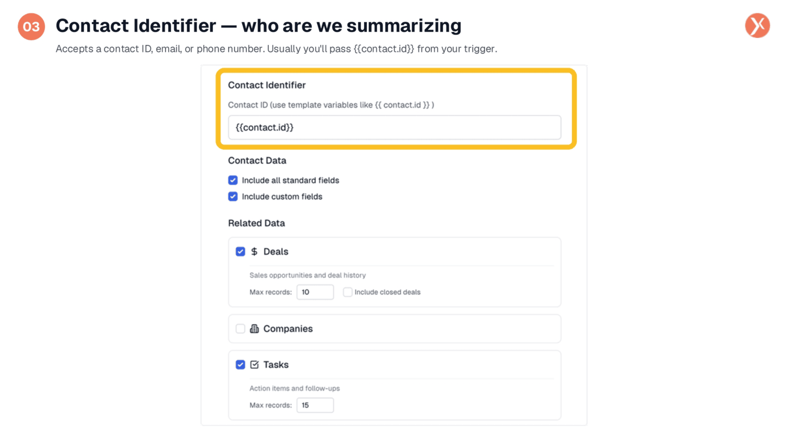 Defining the Contact Identifier
