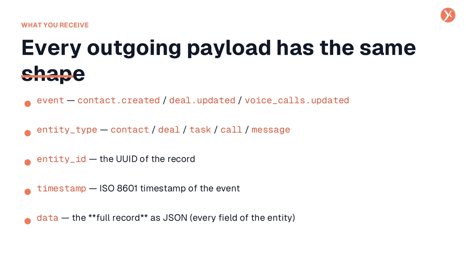 Consistent Outgoing Payload Structure