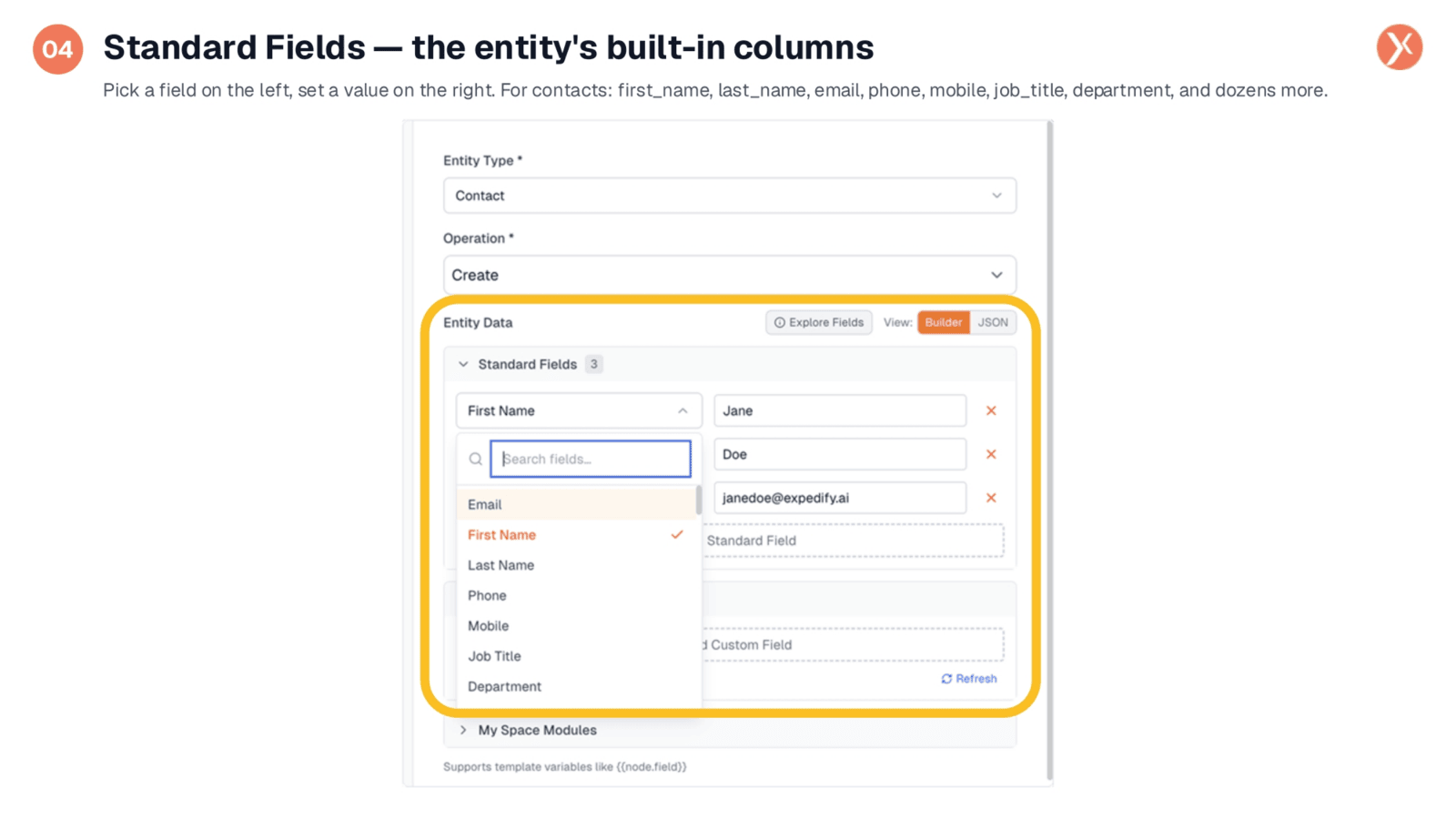 Configuring Standard Fields