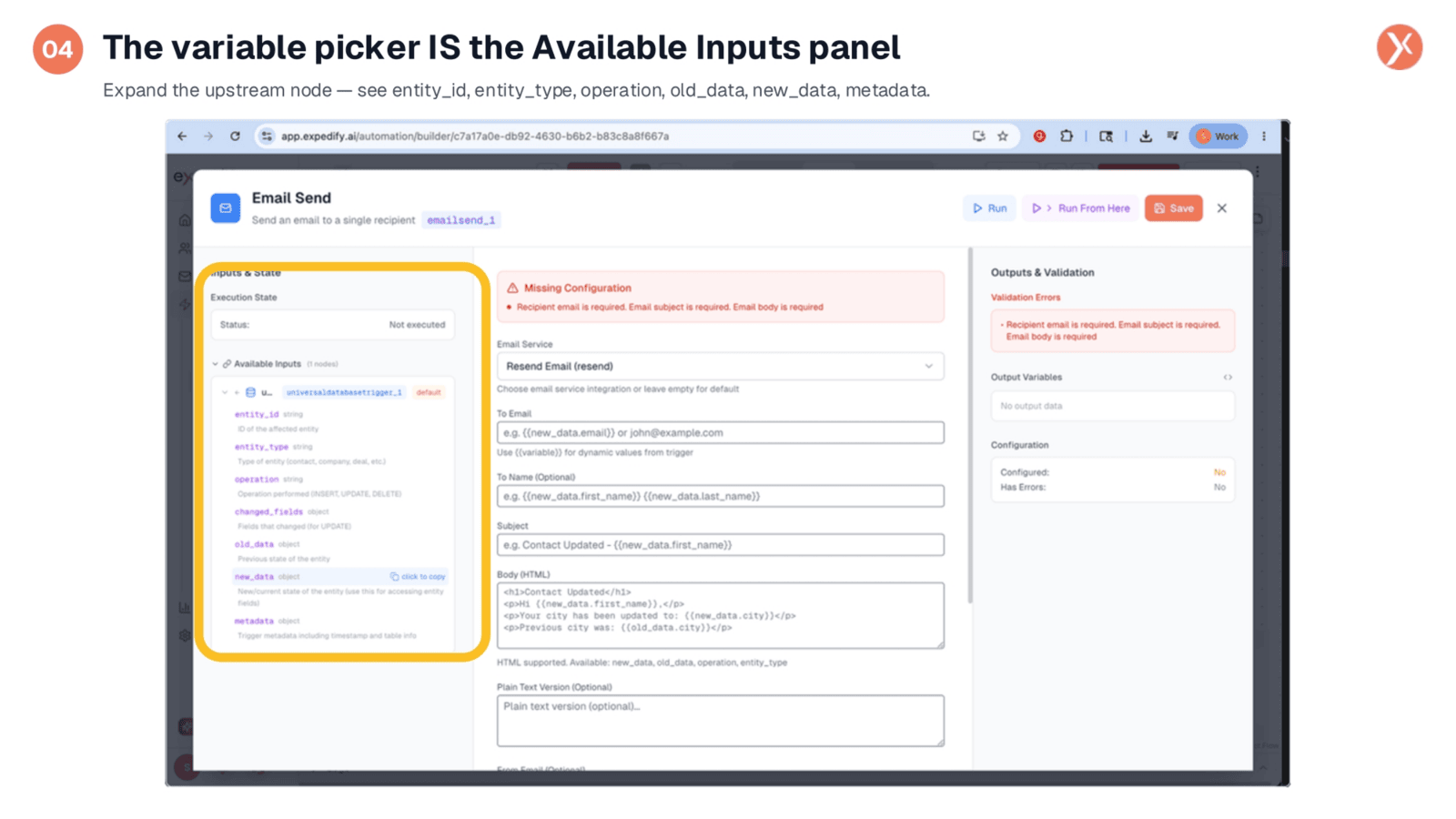 Understanding the Variable Picker in Available Inputs