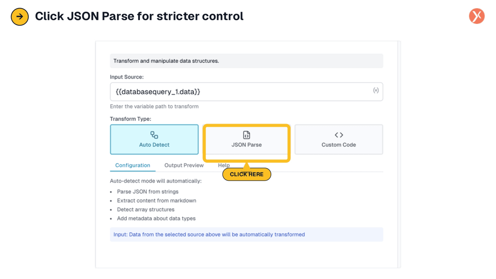 Switching to JSON Parse Mode