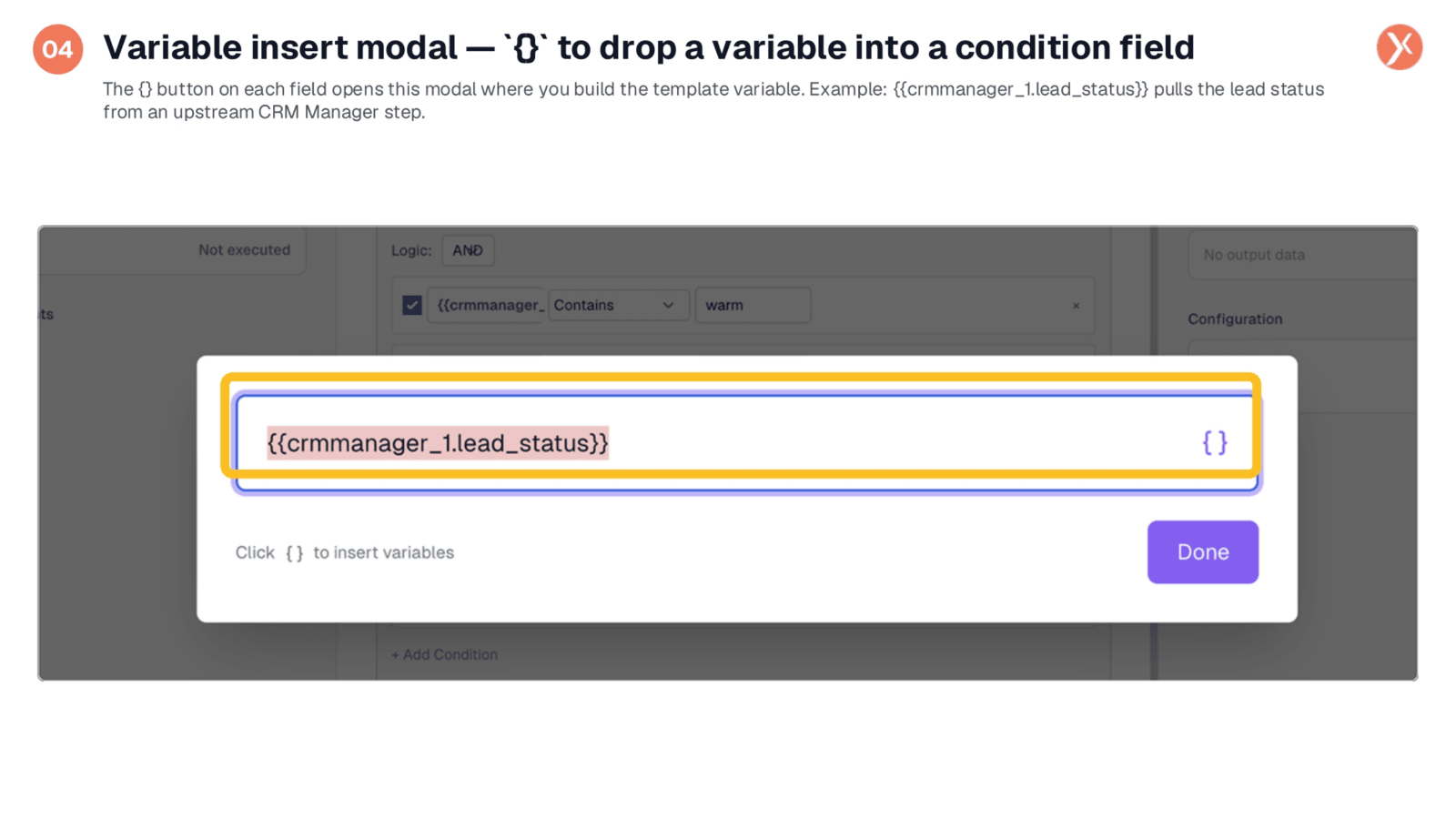 Inserting Variables into Condition Fields