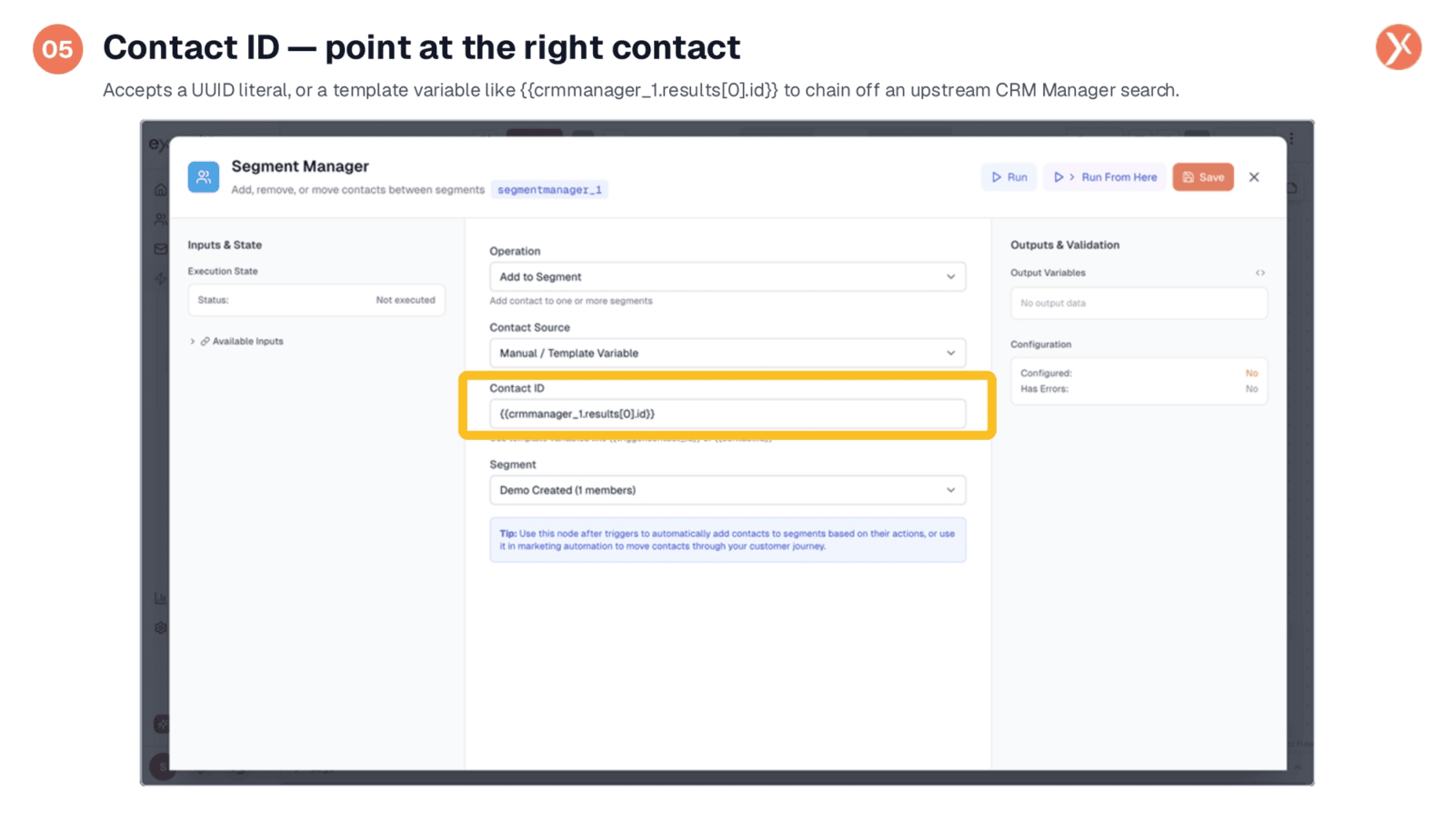 Specifying Contact ID