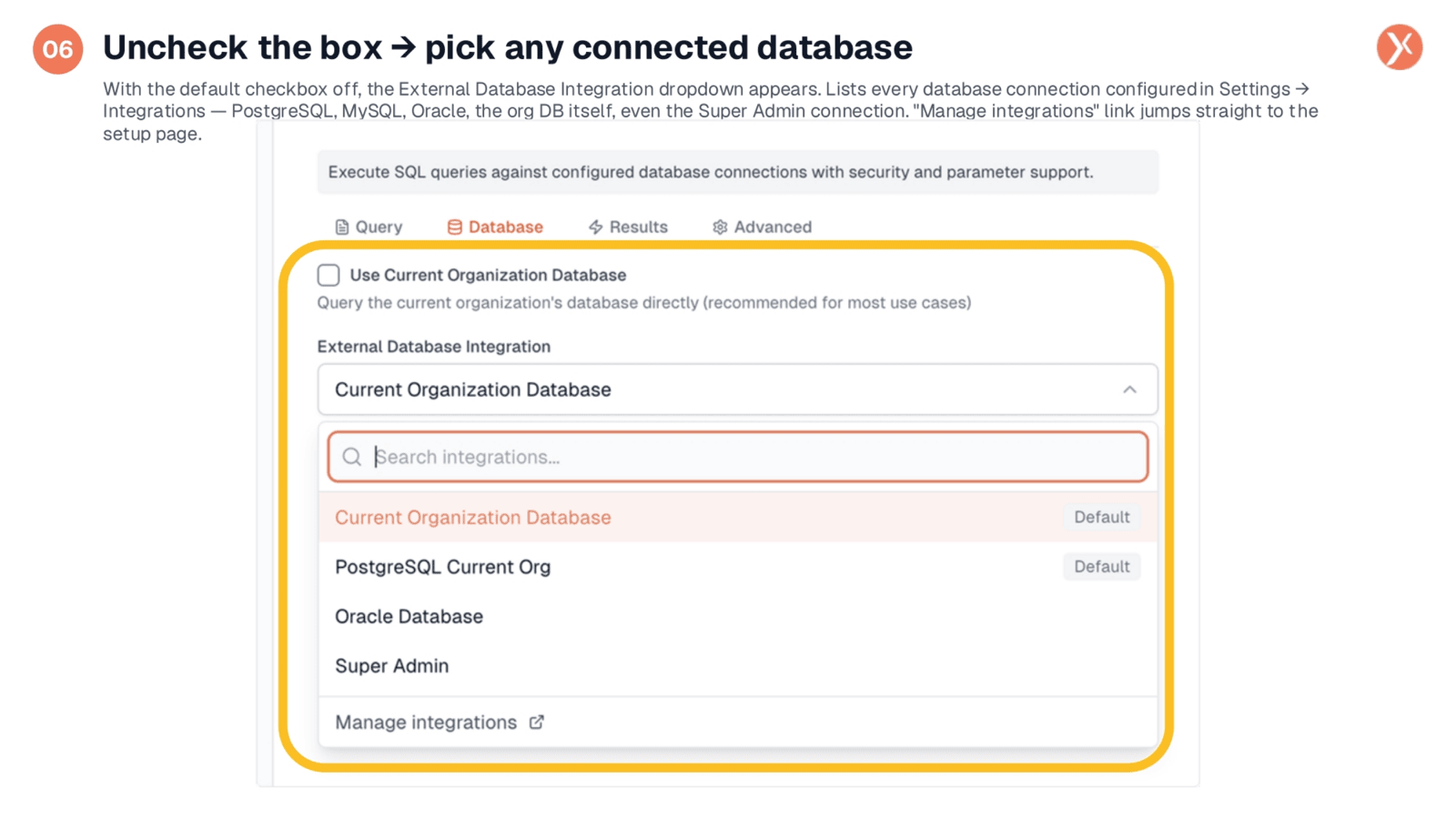 Uncheck the Box: Pick Any Connected Database