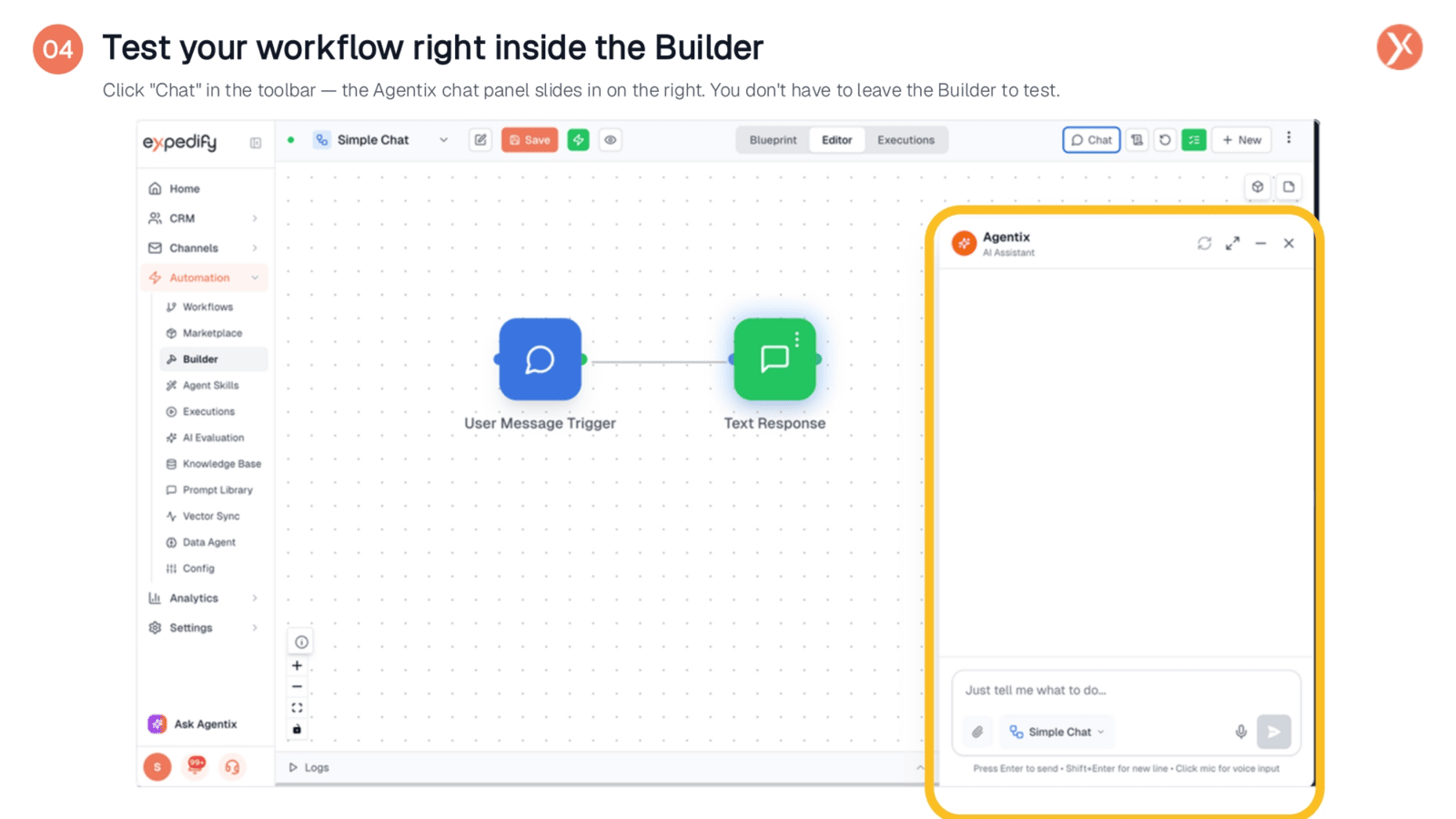 Test Your Workflow Right Inside the Builder