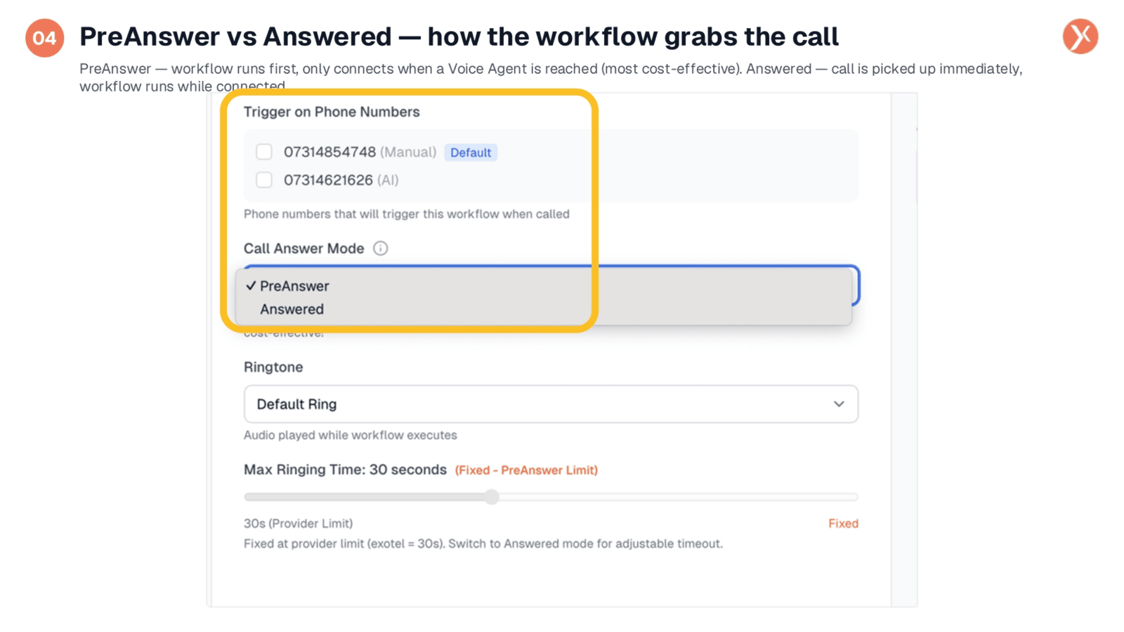 Call Answer Modes: PreAnswer vs. Answered