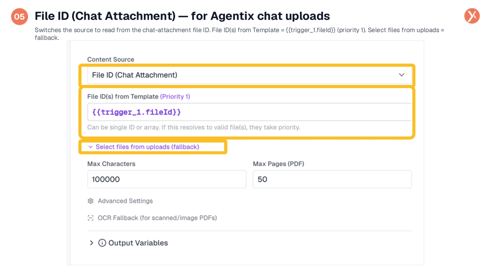 File ID (Chat Attachment) Configuration