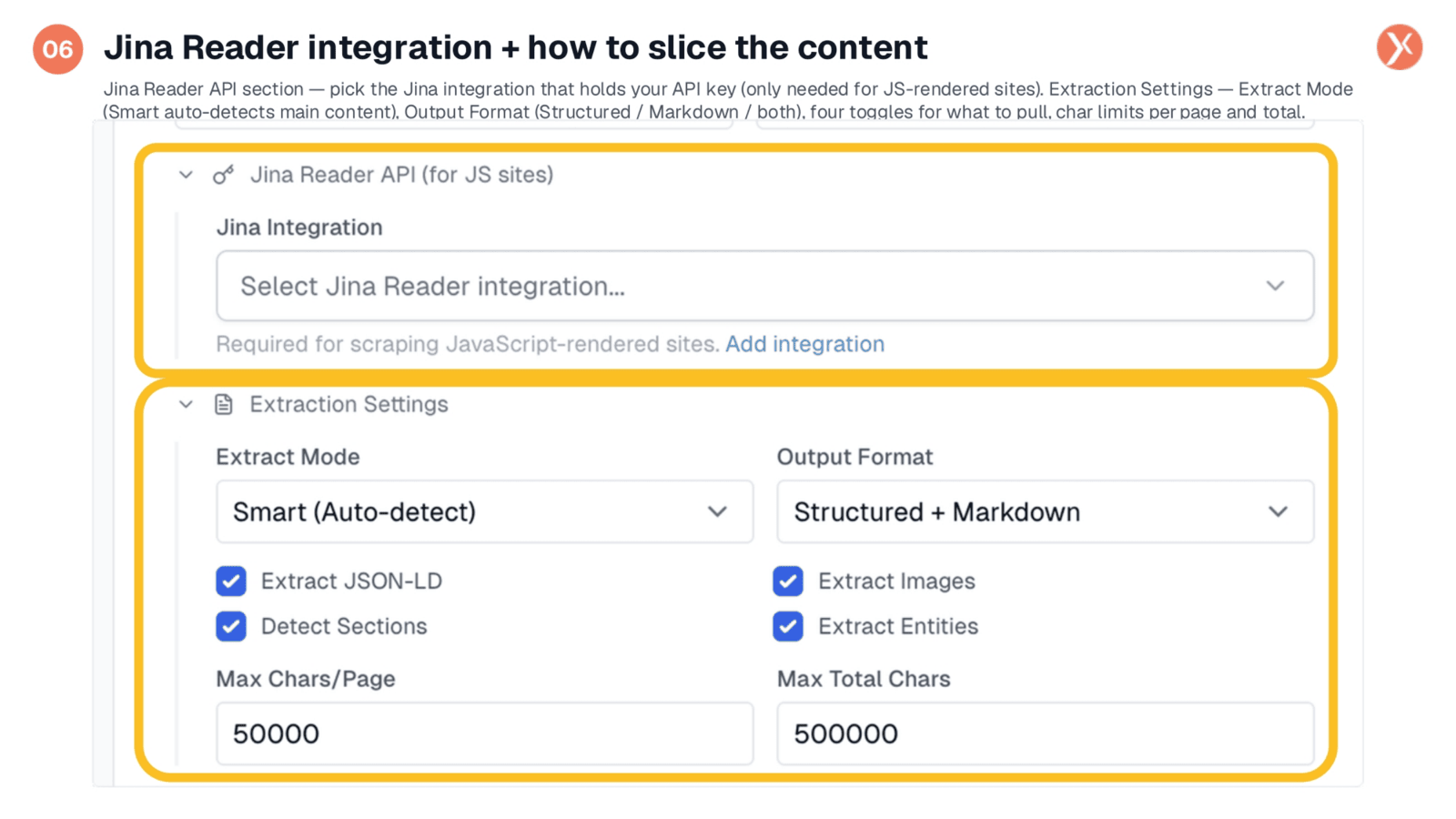 Jina Reader Integration and Content Slicing