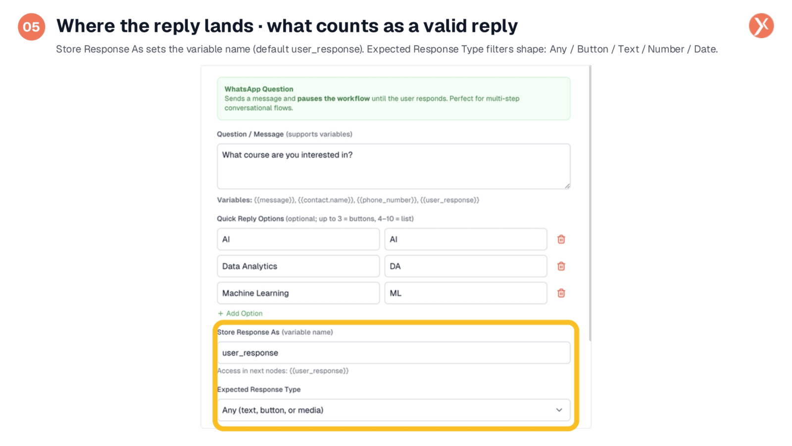 Storing and Validating User Replies
