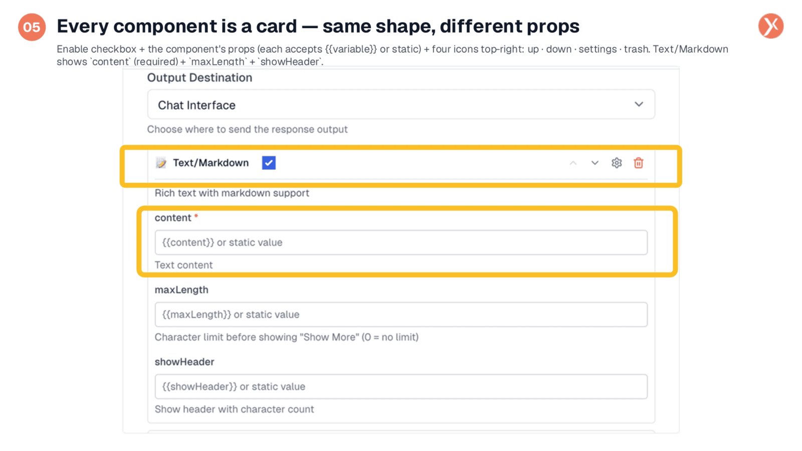 Every Component as a Configurable Card