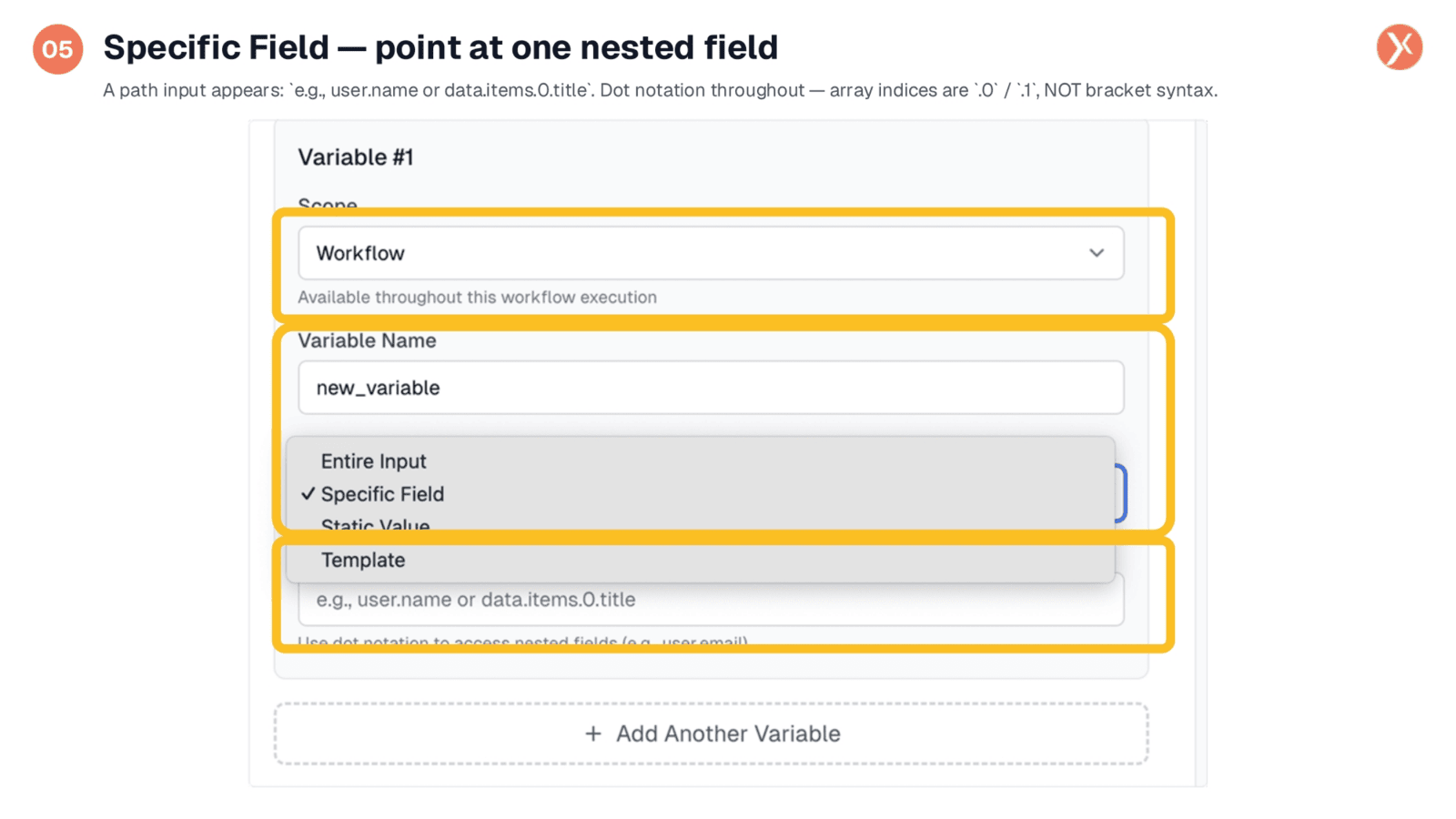 Using Specific Field for Nested Data