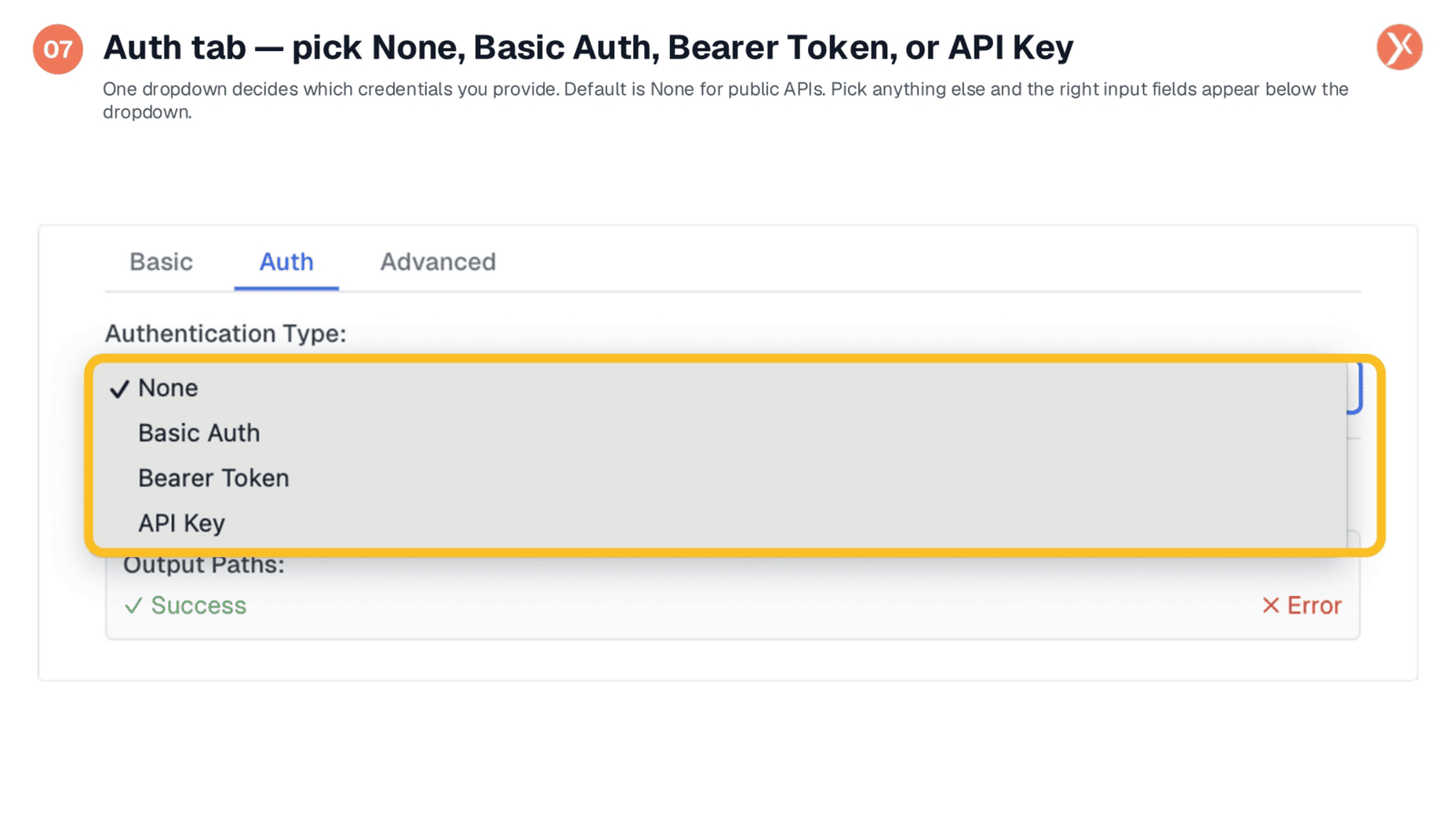 Authentication Type Selection