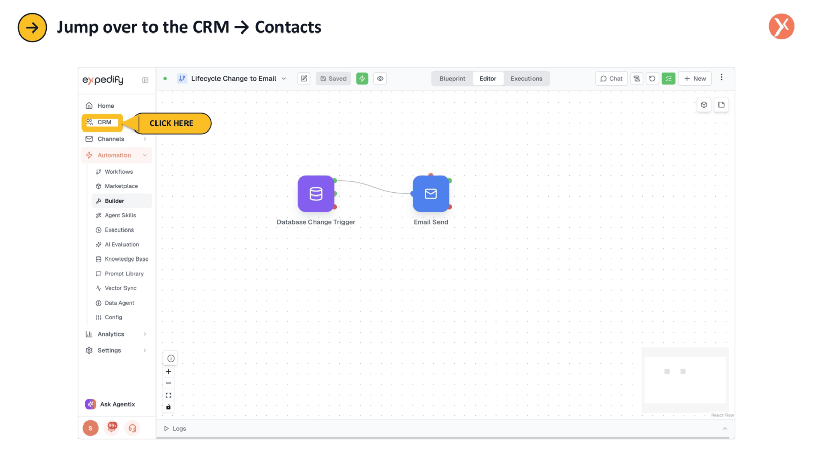 Navigating to CRM Contacts