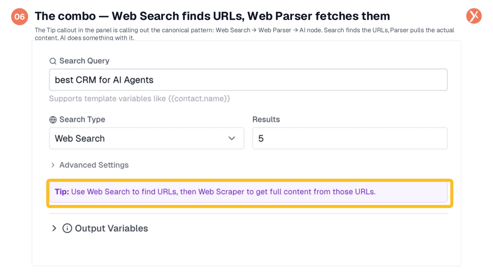 Web Search and Web Parser Combo