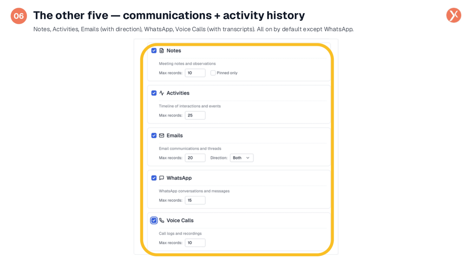 Expanding Related Data: Communications and Activity