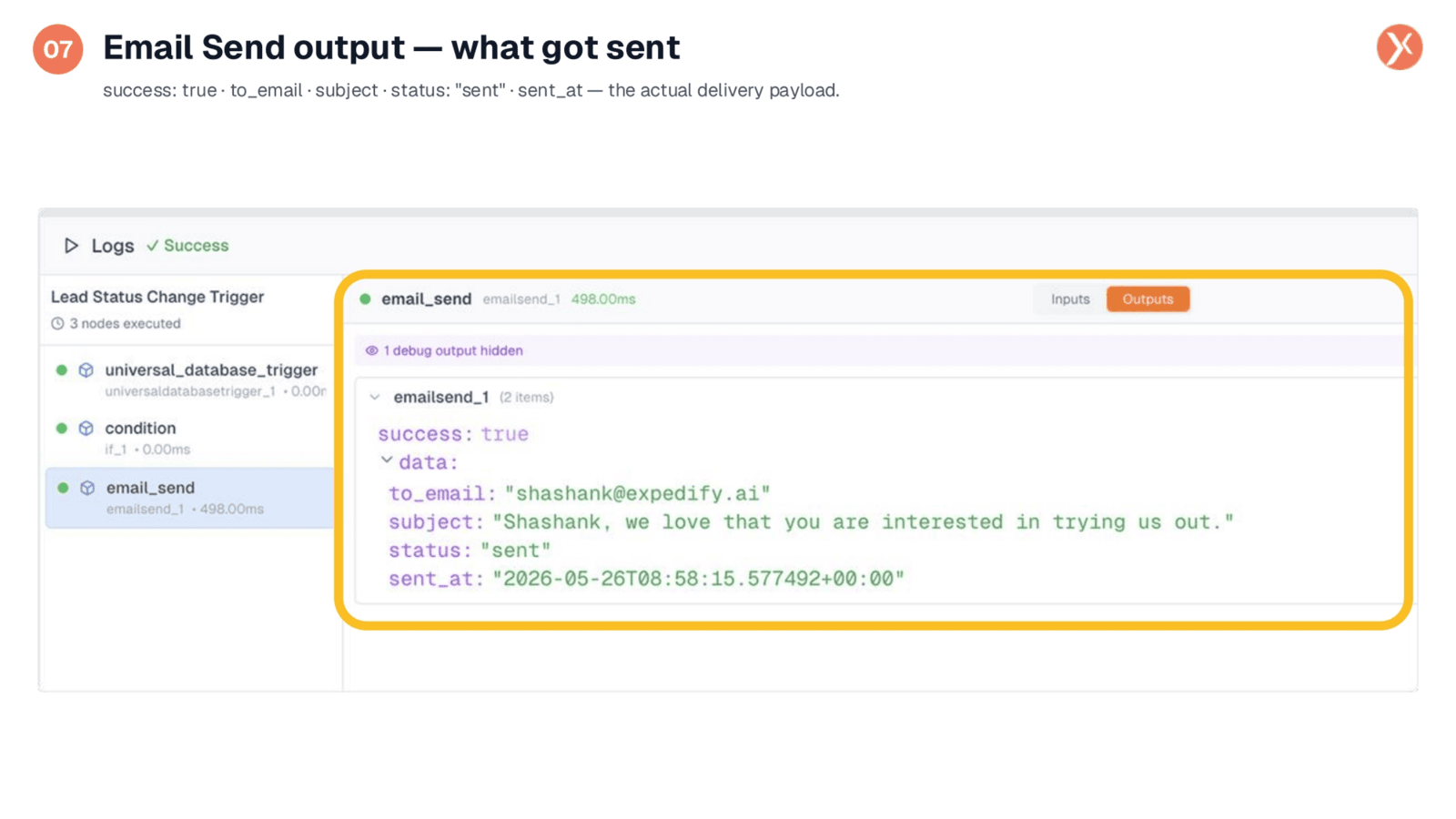 Email Send Output: What Got Sent