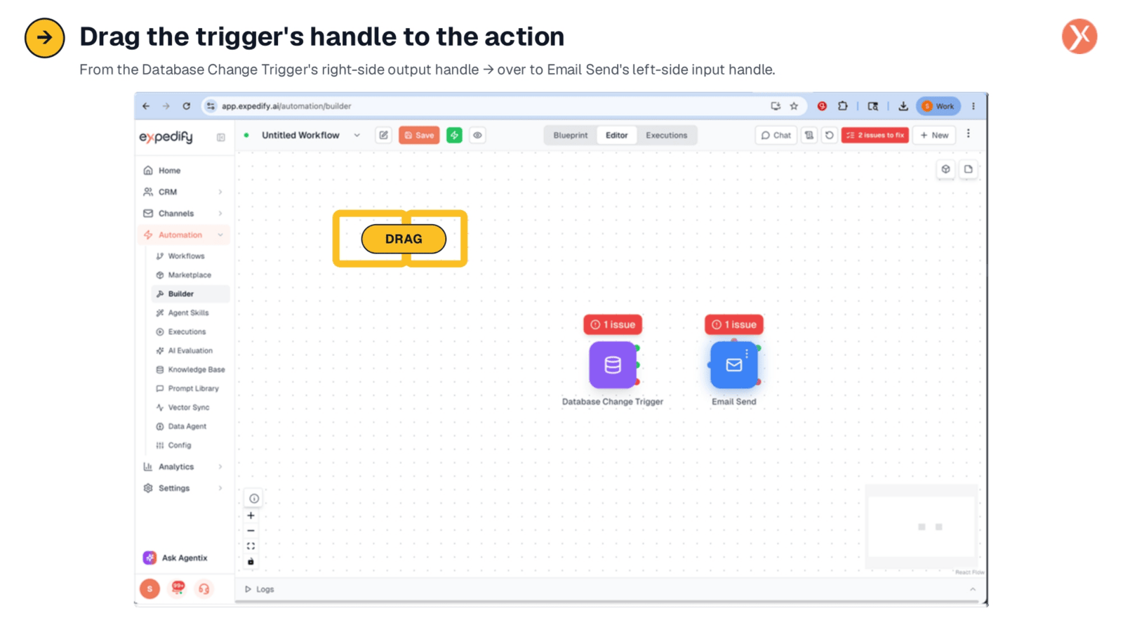 Connecting Nodes for Workflow Flow