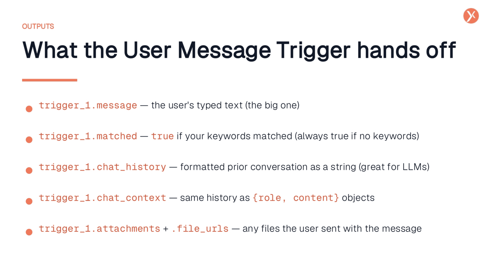 What the User Message Trigger Hands Off